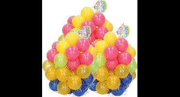 Kunststof ballenbak ballen 250x stuks 6 cm vrolijke kleurenmix - Speelgoed ballenbakballen gekleurd