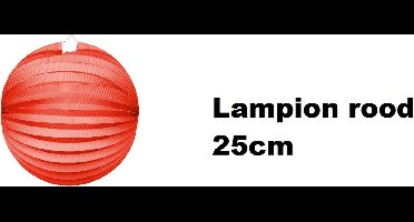 Lampion rood 25cm - festival thema feest verjaardag party papier BBQ strand licht fun