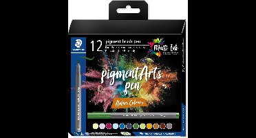 Staedtler Pigment Arts brush pen, etui van 12 stuks, Nature Colours 10 stuks