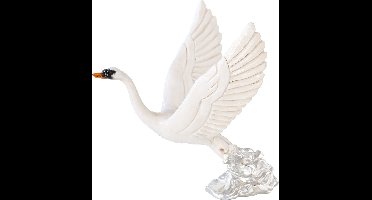 MadDeco – beeldje – zwaan – verzilverd – voetstuk