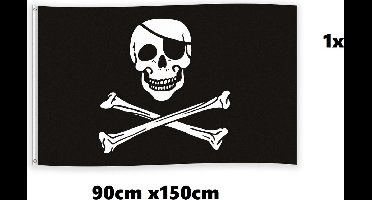 Vlag Piraat 90cm x 150cm - Landen festival thema feest fun verjaardag piraten