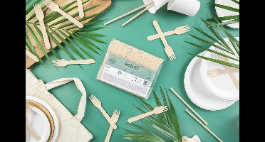 Partydeco - Houten vorken (100 stuks)