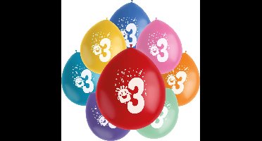 Folat - Ballonnen Color Pop Monsters 3 Jaar 23 cm - 8 stuks