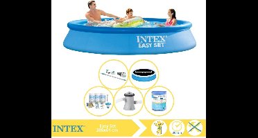 Intex Easy Set Zwembad - Opblaaszwembad - 305x61 cm - Inclusief Solarzeil Pro, Onderhoudspakket, Zwembadpomp, Filter en Stofzuiger
