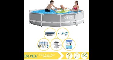 Intex Prism Frame Zwembad - Opzetzwembad - 305x76 cm - Inclusief Afdekzeil, Onderhoudspakket, Zwembadpomp, Filter en Onderhoudsset