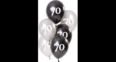 Folat - Ballonnen Glossy Black 70 Jaar (6 stuks)