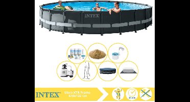 Intex Ultra XTR Frame Zwembad - Opzetzwembad - 732x132 cm - Inclusief Onderhoudspakket, Filterzand en Skimmer