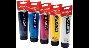 Amsterdam Acrylverf Set - 5 basis kleuren - 120ml tubes