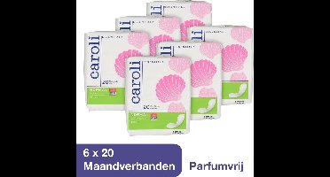 Caroli Maandverband Voordeelverpakking - 120 stuks Maandverband Maxi - Parfumvrij - 100% bescherming - Snelle Absorptie - Soft & Dry Toplaag - Dermatologisch Getest - 9 cm x 23 cm - Nordic Swan Ecolabel