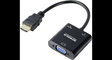 SpeaKa Professional SP-10352148 HDMI / VGA Adapter [1x HDMI - 1x VGA] Zwart 0.15 m