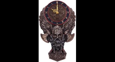 Nemesis Now - Viking Vegvisir Wandklok - Gebronsd - zeer gedetailleerd - handbeschilderd - (hxbxd) 28,5cm x 17,5cm x 4,5cm