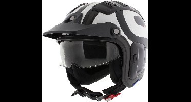 Shark X-Drak 2 Trial Helm Thrust-R mat zwart wit antraciet XS - Motorhelm Scooterhelm