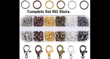 *** Karabijnsluitingen & Rinngen 960 Stuks - DIY Hangers - van Heble® ***