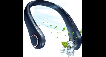 Merdoo Nek Ventilator Usb Oplaadbaar - 3 Standen Mini Hand Ventilator - Draagbare Sparkless Neck Fan - Nek koeler - Persoonlijke Handen Vrij Wearable Nekband Kleine Fans - 146 Luchtuitlaten Bladloze Ventilator - Blauw