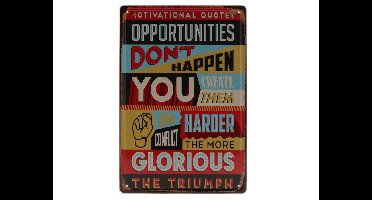 Wandbord – Motivatie tekst – Vintage - Retro - Wanddecoratie – Reclame bord – Restaurant – Kroeg - Bar – Cafe - Horeca – Metal Sign - 20x30cm