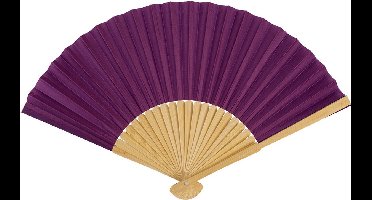 Spaanse handwaaier - special colours - aubergine paars - bamboe/papier - 21 cm