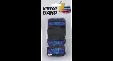 Jedermann Bagageriem - blauw - 180 cm - Kofferriem - kofferband verstelbaar - veiligheidsriem voor bagage en reiskoffer