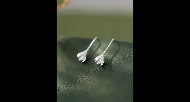 dames oorbellen met bloem-20mm*11mm-zilver 925