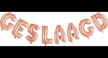 Folieballon Tekst 16" 'Geslaagd' Rosé Goud