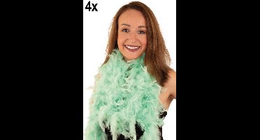 4x Boa pastel groen 180 cm. 50 gr.