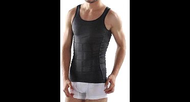 *** Medium Corrigerend Hemd Mannen Zwart - Body Buik Shapewear Shirt - Figuurcorrigerend Correctie Ondershirt - Slim Waist Shaper - van Heble® ***