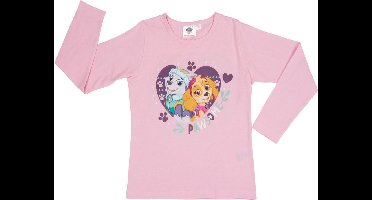 Paw Patrol Shirt - Lange Mouw - Katoen - Roze - Maat 98/104