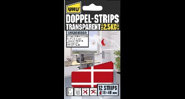 UHU 45515 45515 Dubbelzijdige zelfklevende strips UHU Transparant (l x b) 40 mm x 19 mm 12 stuk(s)