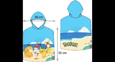 Pokemon Badponcho - Poncho - Sneldrogend - 50x100 cm (uitgevouwen) - One Size (ongeveer 2-5 jaar)