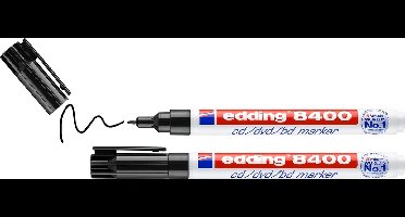 edding 8400/2 cd/dvd/bd marker blister - zwart - 0,5-1mm - 2 stuks