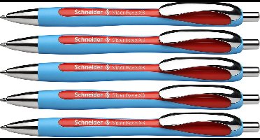 Schneider balpen - Slider Rave - penpunt XB - lijnbreedte 1,4mm - rood - 5 stuks - S-132502-5