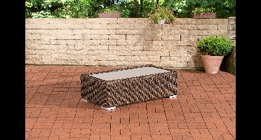 Loungetafel deluxe - Tuintafel rotan wicker - Eettafel - Buitentafel - Tuinmeubelen - Salontafel - Bruin - 110cm