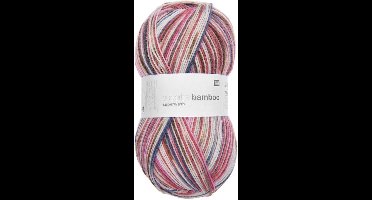 Rico Design Superba Bamboo Sokkenwol - 100 gram - Roze/Blauw