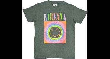 Nirvana - Happy Face Glow Box Heren T-shirt - XL - Groen