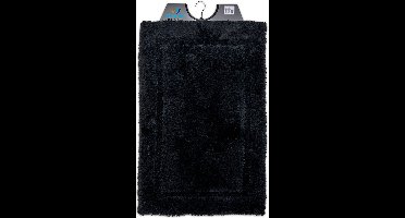 Wicotex - Badmat uni Zwart - Antislip onderkant - Afmeting 60x90cm