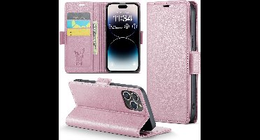 Hoesje geschikt voor iPhone 14 Pro Max - HyperCase Book Cover Kunstleer Rose