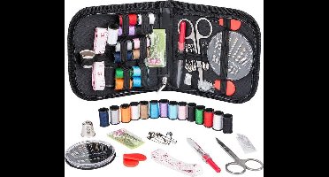 New Age Devi - "Complete Naaiset met Rits tasje | 18 Spoelen garen | Naaigerei | Naaikit | Naaigarnituur | Naaigaren op spoel | naald | Inrijger | Meetlint | Metalen vingerhoedje | Tornmesje | Veiligheidsspelden | Mondmasker maken | Mondkapje maken"