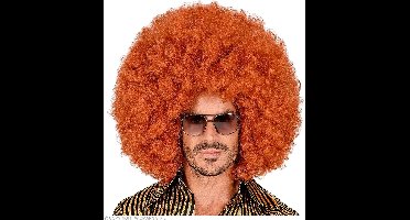 Mega Grote Afro Pruik Koper Rood Oboema