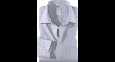 OLYMP Luxor comfort fit overhemd - lichtgrijs - Strijkvrij - Boordmaat: 47