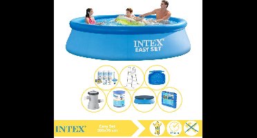 Intex Easy Set Zwembad - Opblaaszwembad - 305x76 cm - Inclusief Onderhoudspakket, Filter, Trap, Voetenbad en Zwembadtegels