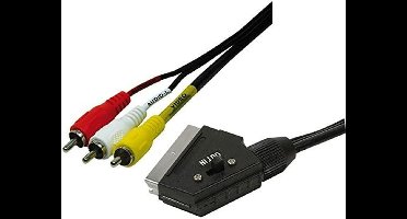LogiLink SCART / Cinch TV, receiver Aansluitkabel [1x SCART-stekker - 3x Cinch-stekker] Zwart
