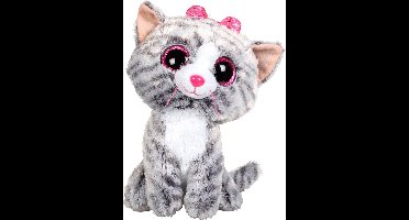 Ty Beanie Boo's Kiki knuffel - Pluche kat van 15 cm - Grijs
