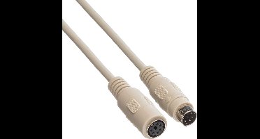 Premium Mini DIN 6-pins PS/2 data verlengkabel / beige - 15 meter