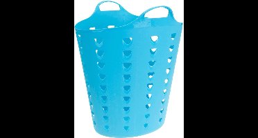 Excellent Houseware Flexibele wasmand - blauw - 60 liter - kunststof - 47 x 50 cm