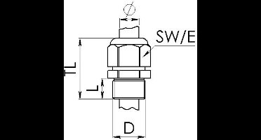 Wiska 10102279 Wartel Slagvast, Met trekontlasting, Met dichting M50 Messing (vernikkeld) Natuur 10 stuk(s)