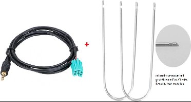 Auto Interface Aux-in audio kabel voor Renault + Removal tool geschikt voor Fiat, Citroën, Renault, Ford modellen