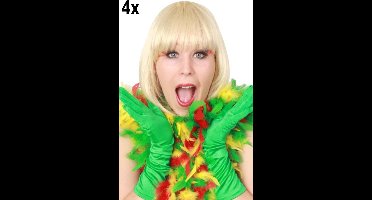 4x Boa rood/geel/groen 180 cm. 50 gram - Thema party carnaval optocht