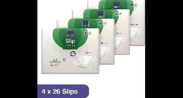 ABENA Incontinentie Slip Premium L1 - Eendelig Verband ter Bescherming van Zwaar Urineverlies en (Dunne) Ontlasting - Perfecte Aansluiting door Flexibele Sluitstrips - 104 Stuks