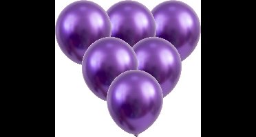 *** 10 x Metallic Paars Feest Ballonnen - Set van 10 - Versiering - Partijtje - van Heble® ***