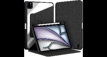 Hoes geschikt voor iPad Air 11 2024 / iPad Air 10.9 2022-2020 / iPad Pro 11 2022-2018 - Book Case Premium Sleep Cover Kunstleer 360 Graden Draaibaar met Auto/Wake Functie en Pencilhouder - Zwart