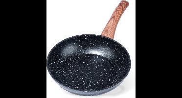 Koekenpan Graniet BLACK&WOOD 20 cm - Multifunctionele Pan voor Vlees - Groenten